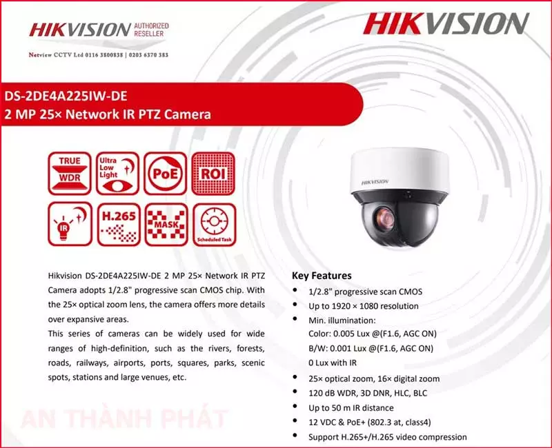 CAMERA SPEED DOME HIKVISION DS 2DE4A225IW DE