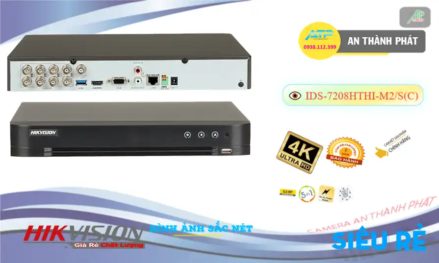 iDS-7208HTHI-M2/S(C) Đầu Ghi  Hikvision