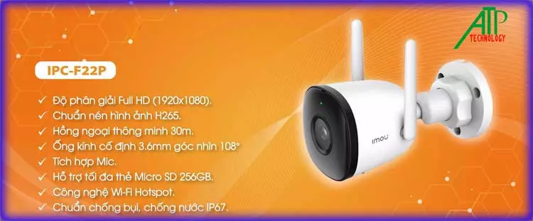CAMERA WIFI IMOU IPC F22P